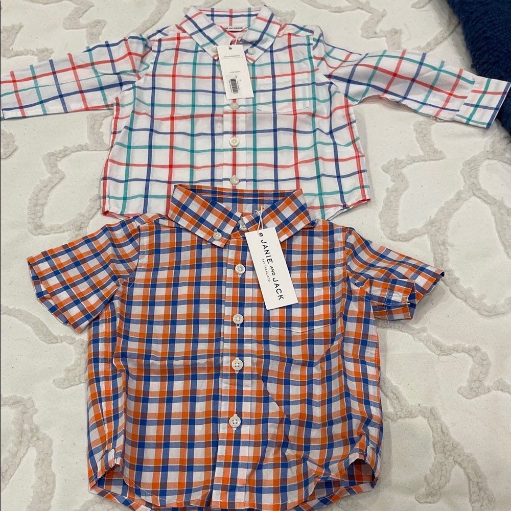 Janie and Jack Kids Plaid Button-Down Shirts - Multicolor